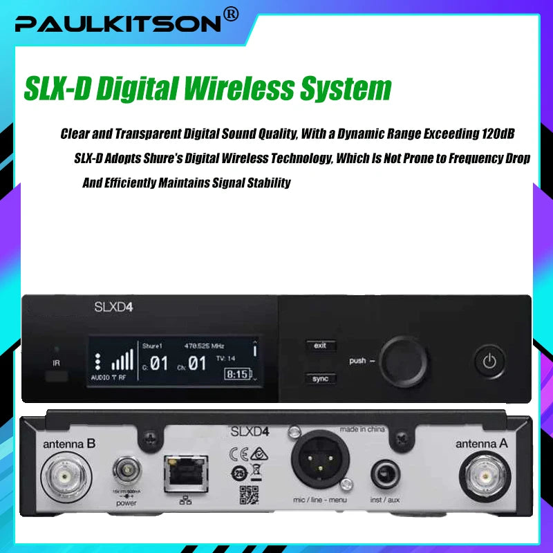 SLXD Microfone 500/600/800MHZ Wireless Microphone System 4pin Headset KSM8/Beta58 Professional Audio Equipment For Stage Karaoke