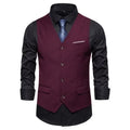 Blue Suit Vest, Men's Business Sleeveless Vests Jacket, Asian size S-6XL, Wedding Party Waistcoat, Red Purple Black Gray