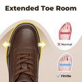 Fitville Men'S Business Leather Shoes Wide Design Casual Oxford Shoes  Non-Slip Water-Repellent For Swollen Feet With Adjustable