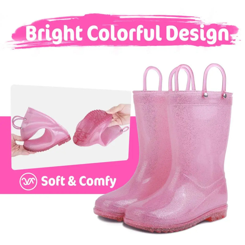 Evshine Rain Boots For Children Fashion Cute Rubber Boots Boys And Girls Waterproof Rain Boots Lovely Cartoon Kids Rain Boots