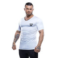 Summer Men Gym Bodybuilding Casual Short Sleeve Compression V-neck  Cotton Breathable Basketball Training  Pumping iron T-shirts