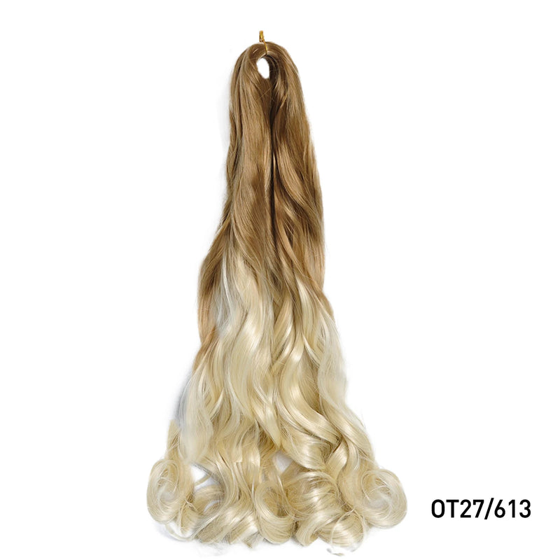 Loose Wave Braiding Hair Extensions 24" Synthetic Spiral Curls Braids Hair Pre Stretched Bouncy Braid French Curls Braiding Hair