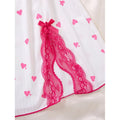 Women's Sleepwear Underwear Rose Lace Bow & Heart Print | SAMAG