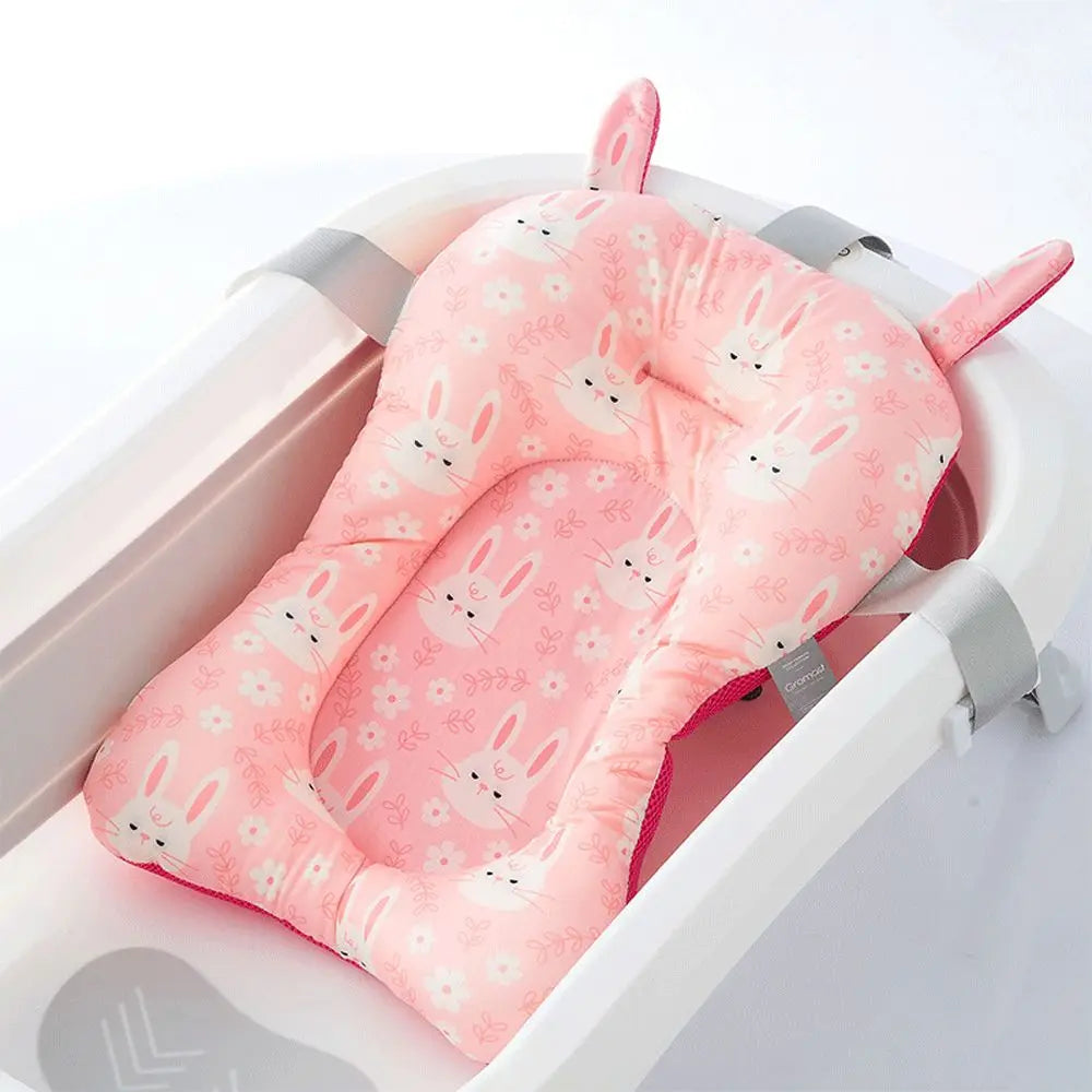 Safety Rabbit Anti-Slip Bear Baby Bath Cushion Newborn Bath Seat Infant Bathtub Pad Shower Support Mat Baby Shower Products