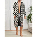 men's Robes 2025 printed pineapple poker pajamas suitable for family couple thin design light  luxurious pajamas long Nightgown