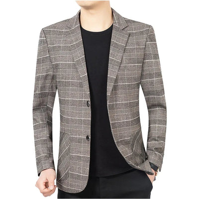 New Fashion Men Plaid Blazers Jackets Man Business Casual | SAMAG