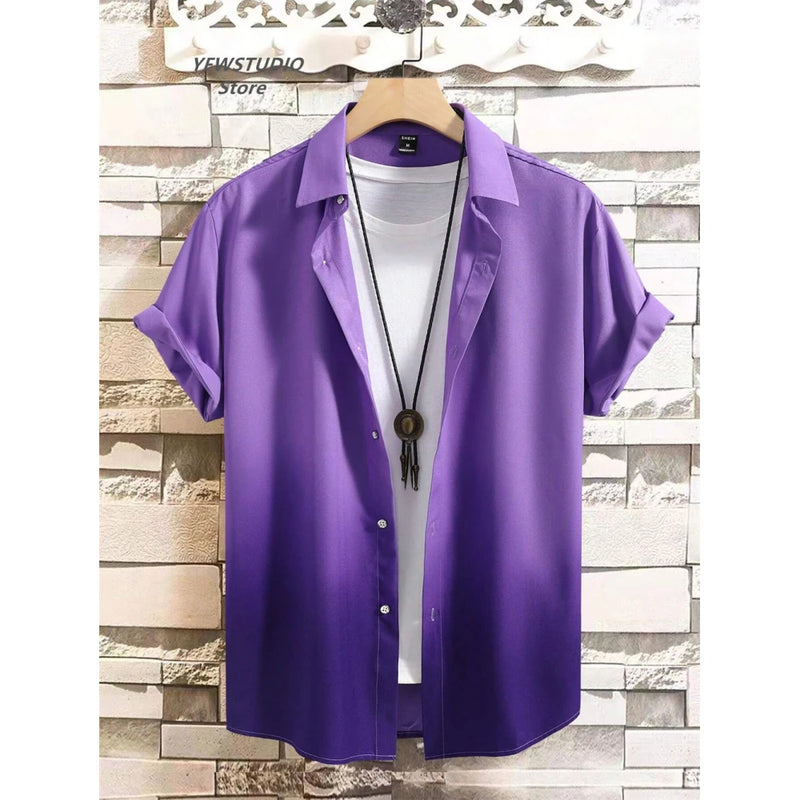 Men's Shirt Gradient Design Graphic 3D Print Summer | SAMAG