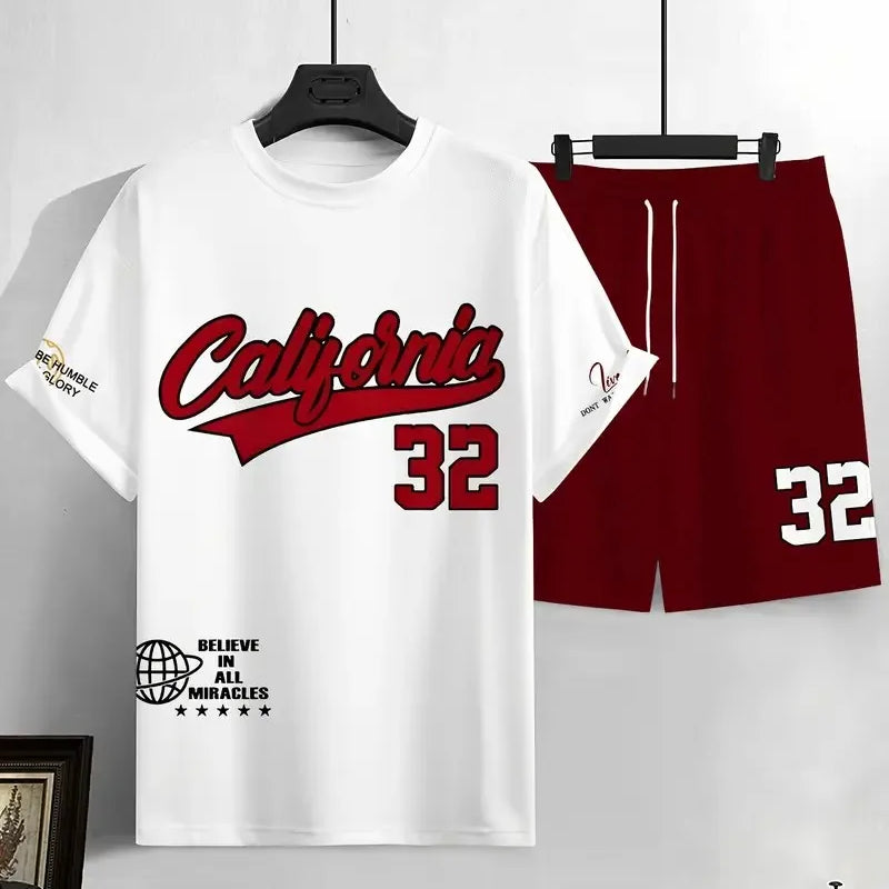 The summer new men's set features street fashion casual comfort softness breathability and 3D digital - View 3 | SAMAG