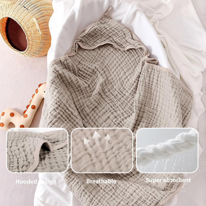 Elinfant 1PC Hooded Baby Towel Gentle Bath Towel With Hood,Bath Towels For Travel Pool Yoga Beach Accessories Essential Gift