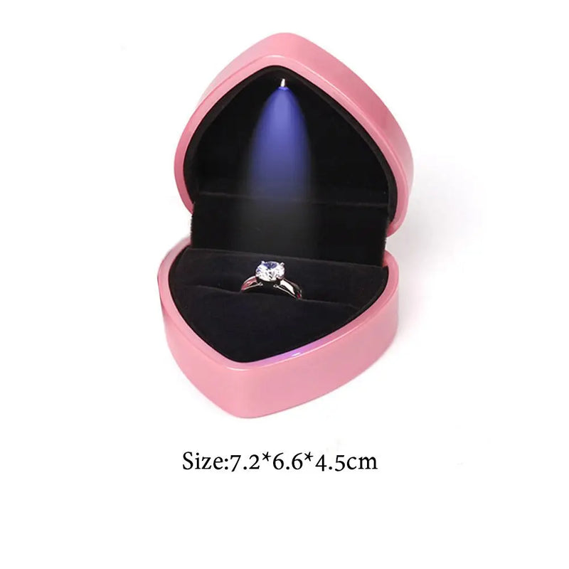 Heart-shaped Illuminated Earrings Jewelry Box Jewelry Box Gift Ring Box Package Decoration Box Necklace Jewelry Storage Box