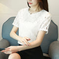 Summer Flower Lace Short Sleeve Blouse New Fashion - View 4 | SAMAG