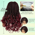 99J# Knotless Box Braided Wigs with Wavy Ends Synthetic Full Lace Braided Lace Wig with Baby Hair Lace Frontal Boho Braids Wig
