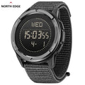 NORTH EDGE ALPS 1 Men's Digital Watch Carbon Fiber Case Shockproof Outdoor Sports Watch Compass 50M Waterproof