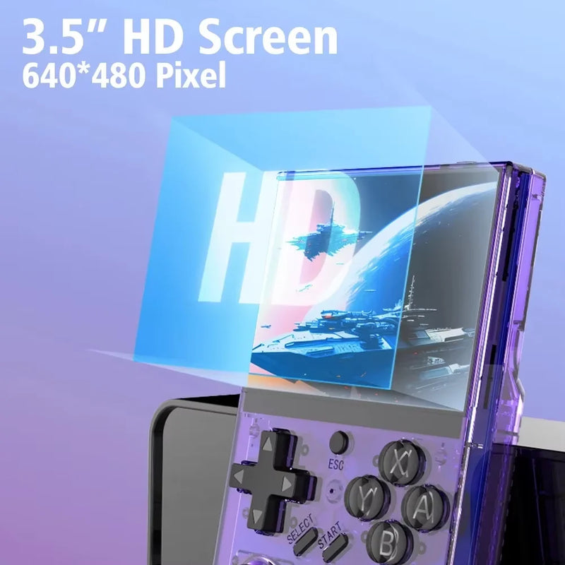 Video Game Console Handheld Retro R35 Plus Open Source Linux 3.5 Inch IPS Screen Portable Pocket Video Player Gaming 64GB Games