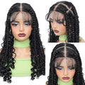 20Inch Synthetic Braiding Wigs Square Box Braided HD Full Lace Wigs for Black Women Braided Wig with Baby Hair