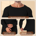 Winter Long Johns Men's Thermal Underwear Thickened Cashmere Silk Base Layer Set  Fleece Warm Pajamas Set Round Neck