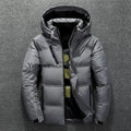 Outdoor Casual Hooded Overcoat Clothes White Duck Down Jacket Men Winter Men's Coat Windproof Removable Cap Parkas Solid Color
