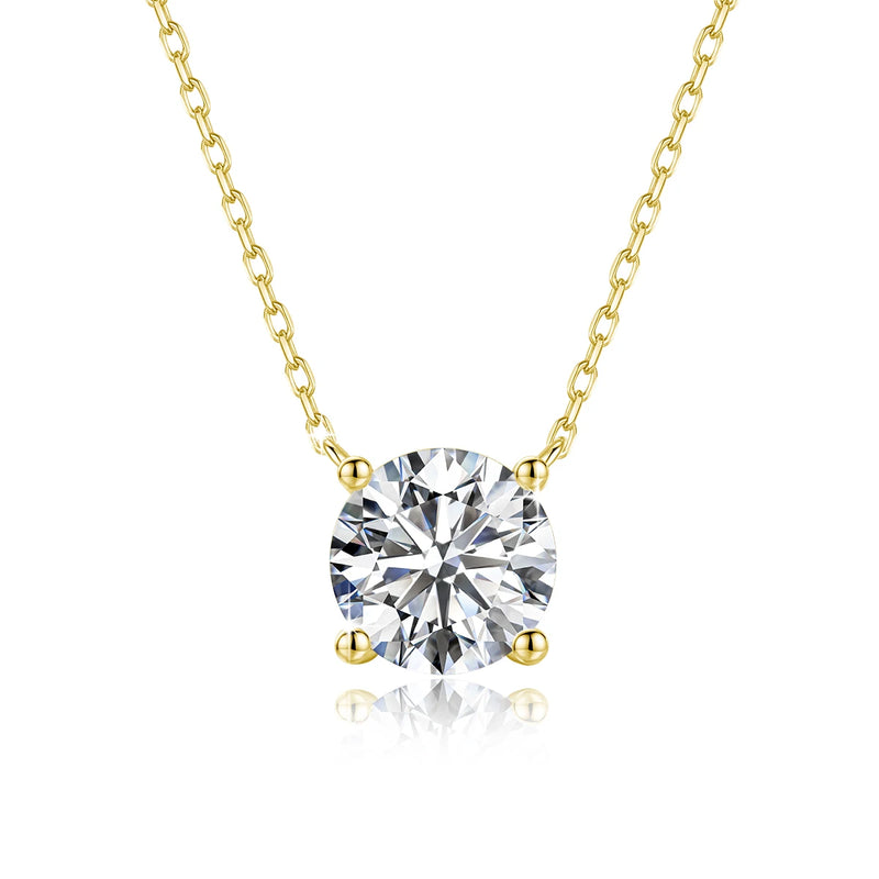 14K Gold Filled D VVS1 Moissanite Necklaces for Women Solitaire Pandent Diamond GRA Certified AU585 K - Visuel 6 | SAMAG