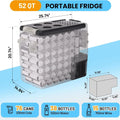 Portable Refrigerator 52QT (50L) Electric Cooler Freezer 12V/24V DC 110-240V AC Car Fridge 0℉~50℉ Car Refrigerator With Basket for Travel, Truck, Boat, Camping