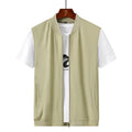 Summer New Men's Lightweight Thin Vests Trend Baseball Collar Zipper Sleeveless Casual Vest Coats Simple All-match Men Vests 6XL