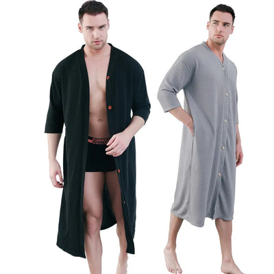 New Button Men's Pajamas Thin Fattened Plus Size | SAMAG