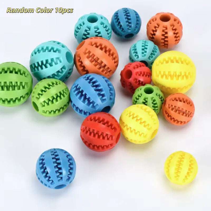 Interactive Dog Food Ball Rubber Chew Toy for Small to Large Dogs And Puppies - Pet Tooth Cleaning Chewing Toy
