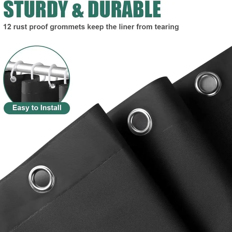 Waterproof Shower Curtain Liner for Bathtub 180x180cm Stall Bathroom Curtain with Magnets Plastic Mold Resistant Shower Curtain