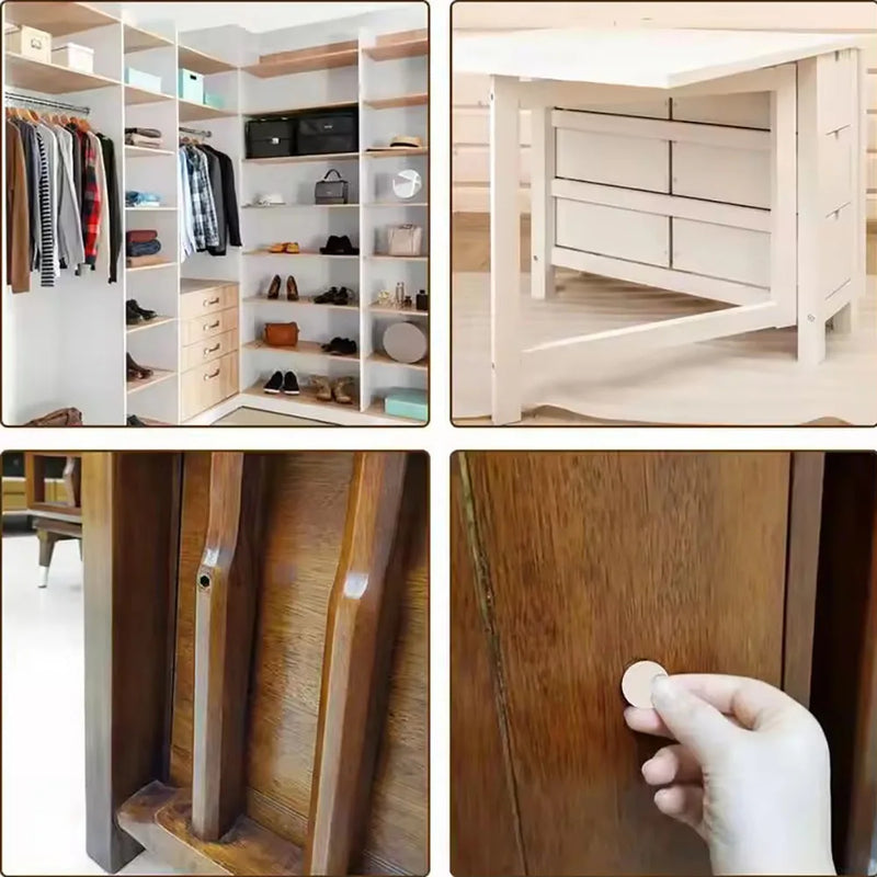 54Pcs Wooden Furniture Self Adhesive Screw Cap Cover Hole Stickers Wood Craft Desk Cabinet Drawer Art Sticker Ornament