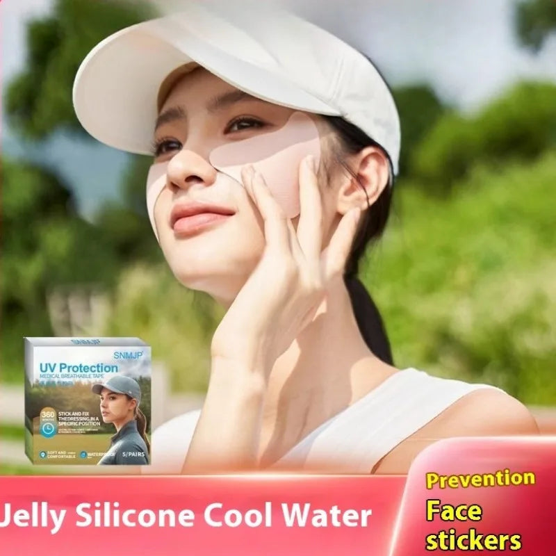 UV Face Shield Sticker Adhersive Glue Golf Sport Outdoor Protection Skincare Sun Block Patch Eye Cover Anti-Glare Pads Sunscreen