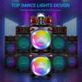 9000W Portable Bluetooth Speaker Heavy Bass Sound System Party Dual10" Subwoofer Led Light Rechargeable Loud Dj Speaker