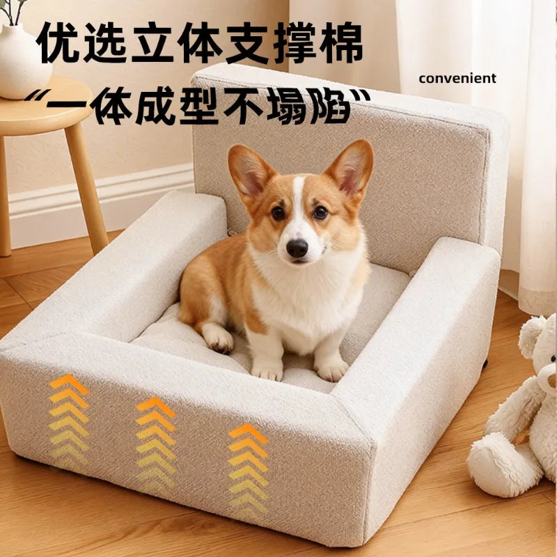 Orthopedic Luxury Dog Bed with Sides-Dog Sofa Bed for Medium Dogs Supportive Foam Pet Couch with Removable Cover Outdoor Use