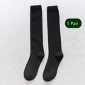 Men Long Socks Knee High Cotton Solid Business Soft | SAMAG