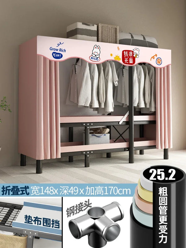 Folding Steel Frame Wardrobe Installation - Free Open Closet Durable and Economic Storage Cabinet for - View 17 | SAMAG
