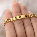 Stainless Steel Personalized Name Bracelets and Bangles for Man Woman Custom Nameplate Date DIY Jewelry - Visuel 4 | SAMAG