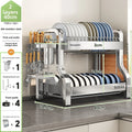 304 Stainless Steel Dish Storage Rack Kitchen Multifunctional Drain Countertop Accessories - View 8 | SAMAG