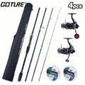 Goture 4pcs Fishing Rod And Reel Set,Includes a Carbon Fiber Rod, Aluminum Alloy Reel,And 2 Spools of Fishing Line,Fishing tools