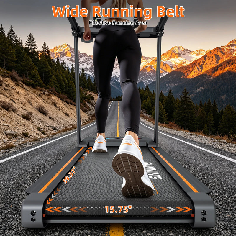 3.0HP Folding Treadmill, 15-Level Auto Incline, 15.75in | SAMAG