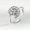 VENTFILLE 925 Sterling Silver Sunflower Diamond Zircon Rotatable Ring For Women Gift Relieve Stress Ring Jewelry Wholesale