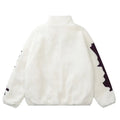 Y2K retro splicing embroidered cotton jacket winter new warm American loose stand-up collar contrasting color men's top