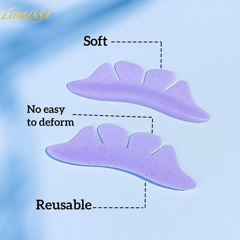 LOMANSA 1 Pair Glitter Butterfly Lash Lift Pad Eyelash Perm Rod Shield Lash Lifting Pads 3D Eyelash Curler Extension Accessories