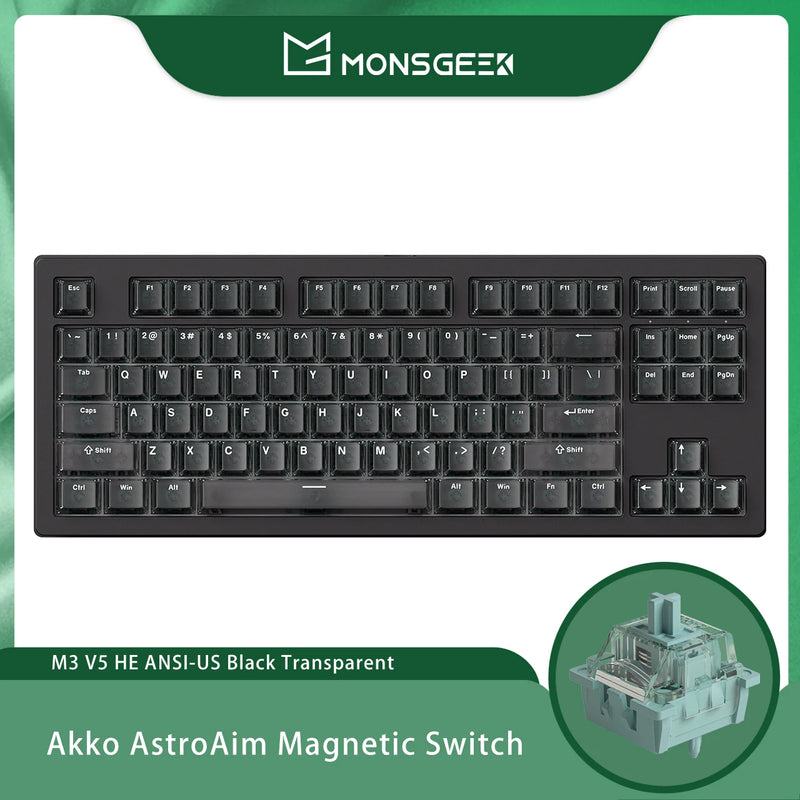 AKKO X MONSGEEK M3 V5 HE Keyboard 80% TKL Magnetic Switch RT0.005mm 8K USB Type-C/2.4g&BT5.0 Wireless Gaming Mechanical Keyboard