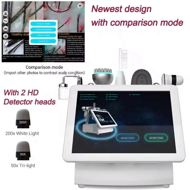5 In 1 High Frequency Hair Follicle Detection Scalp Treatment Machine Hair Analyze Scalp Care Massage Hair Regrowth Device