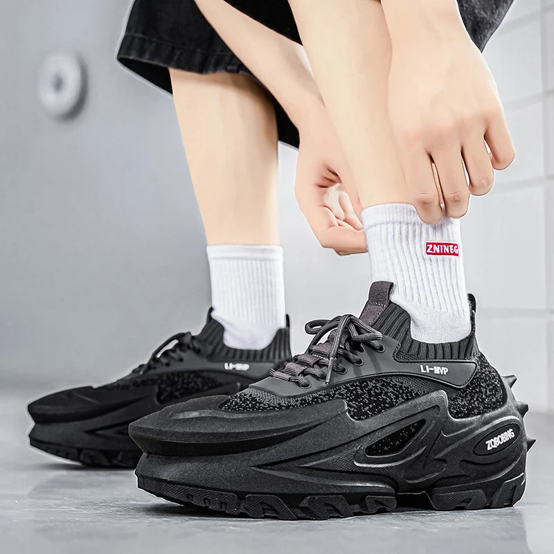 2026 New Model Large Size 39-45 Slip-On Stylish Men's Shoes, Comfortable Color-Blocking Thick-Soled Street Fashion Casual Sneakers