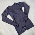 1 Piece Women Bodysuit Sportwear Backless Long Sleeve Short Leggings Seamless High Stretch for Yoga Run Gym Fitness Workout