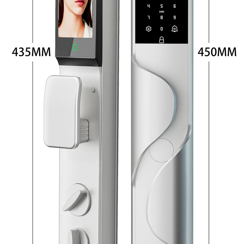 2026 Tuya Wifi Palm Face Recognition Smart Lock Video Monitoring Intercom Smart Door Lock Compatible with Israeli Mortise