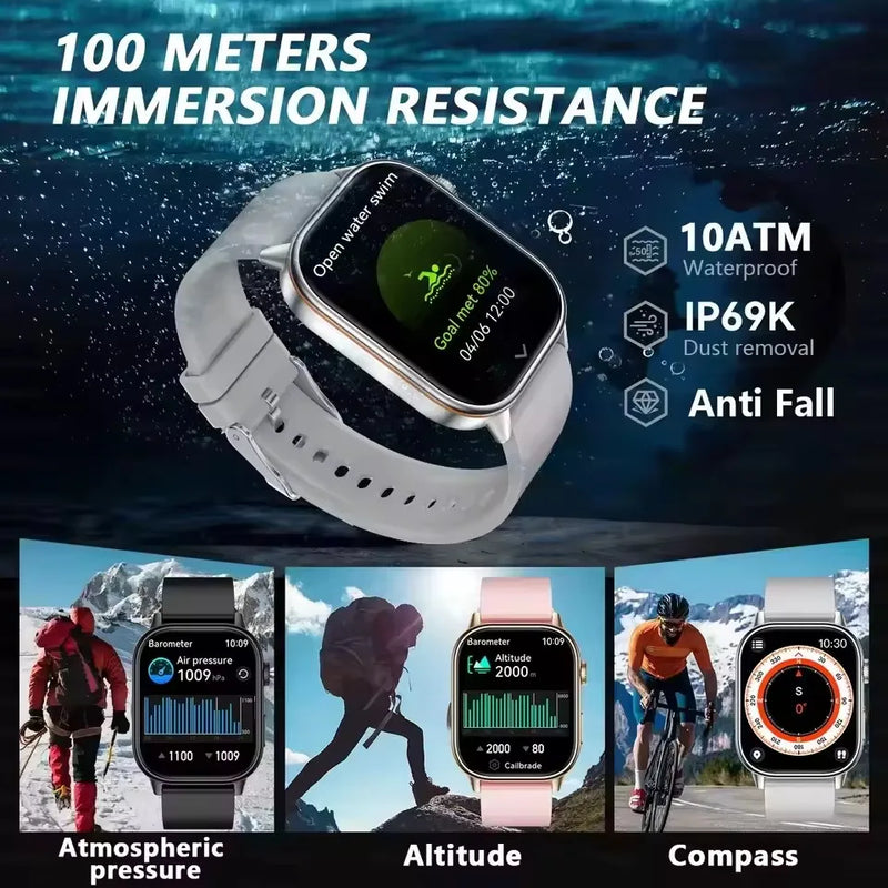 New GPS Military Smart Watch Bulit-in GPS Compass Altimeter Barometric 10ATM IP69K Waterproof AMOLED BT Call Smartwatch