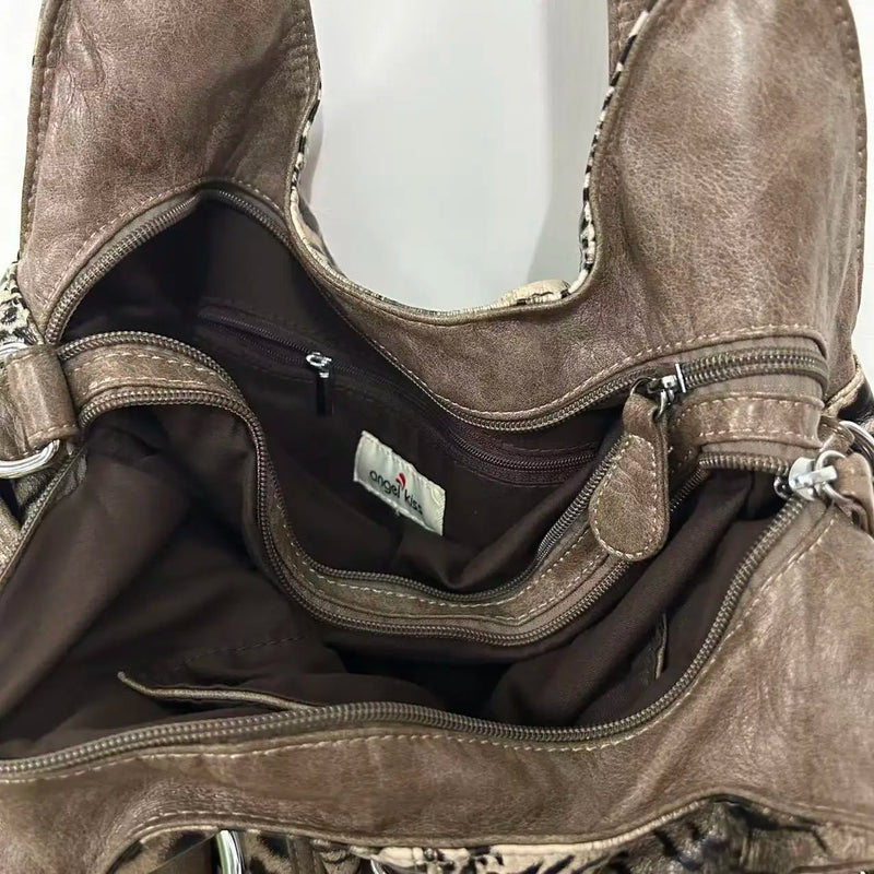 Women Handbags Fashion Leopard Shoulder Bag Large Tote Top-handle Shopping Pack Multifunctional Satchel Lady Hobos  Big Purse