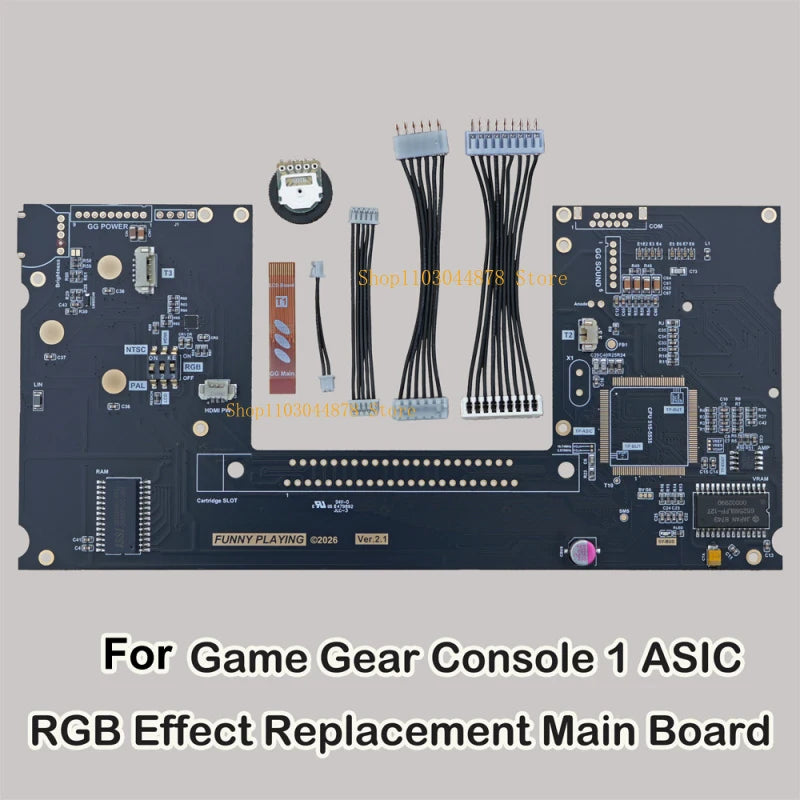 New Enhanced Replacement Motherboard (Single-Chip) With Colorful RGB Lights Without CPU For GAMEGEAR GG Gaming Console