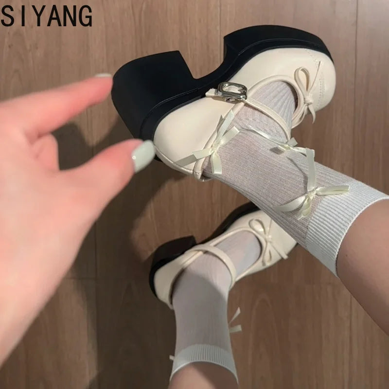 Platform High High Women Mary Jane Shoes Fashion Banquet Party Pumps Spring Autumn Women's Dress Black y2k Heels Shoes