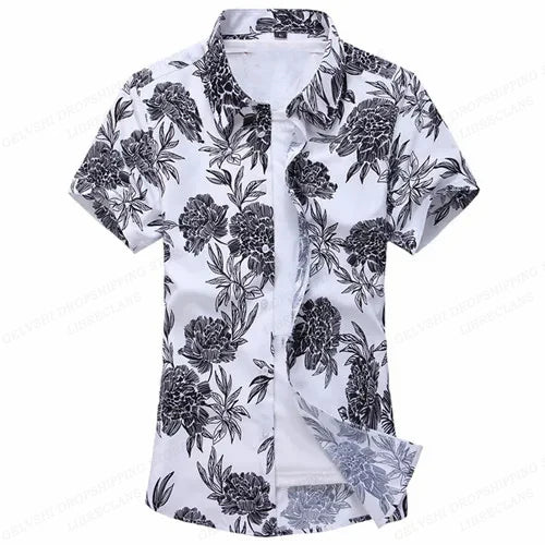Summer Floral Hawaiian Shirts Men Fashion Short Sleeve | SAMAG